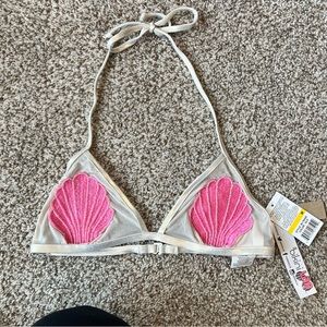 NWT Bikini Lab Sheer Shell Bikini Top